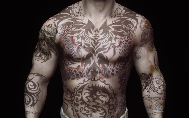 Skyrim - Мужской тату аж  / Yakuza Tattoos of Potema aka RGMs Tattooed Races
