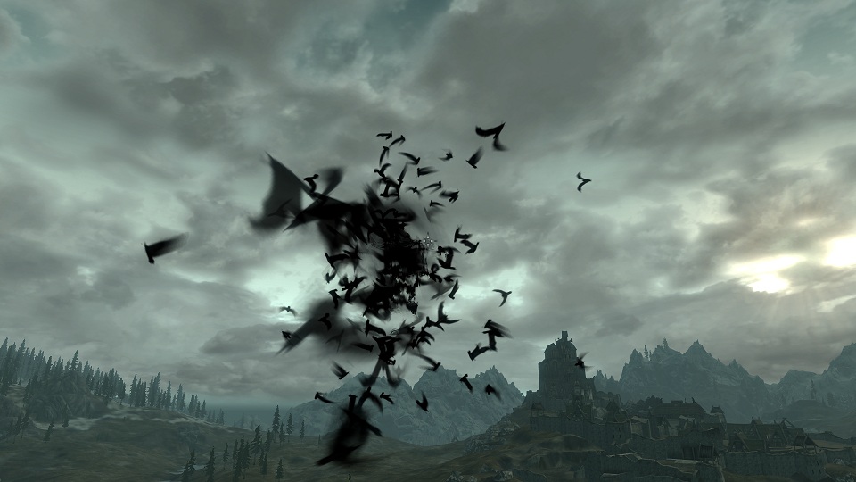 Skyrim - Полёт Вампира в форме летучих мышей - Bat Travel Vampire Power for Dawnguard DLC