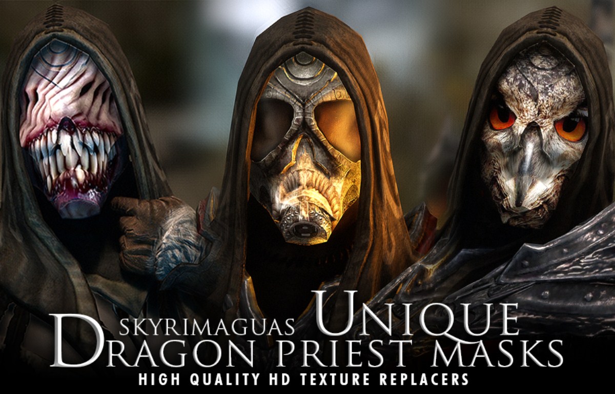 Skyrim - Уникальные маски Драконьих жрецов / Unique Dragon Priest Masks